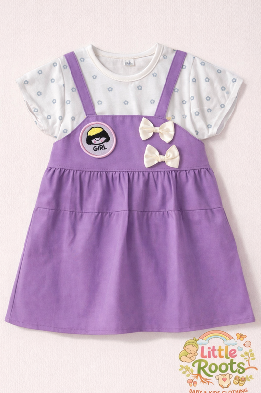 Baby Girl Bow Frock – Girl Patch Dress