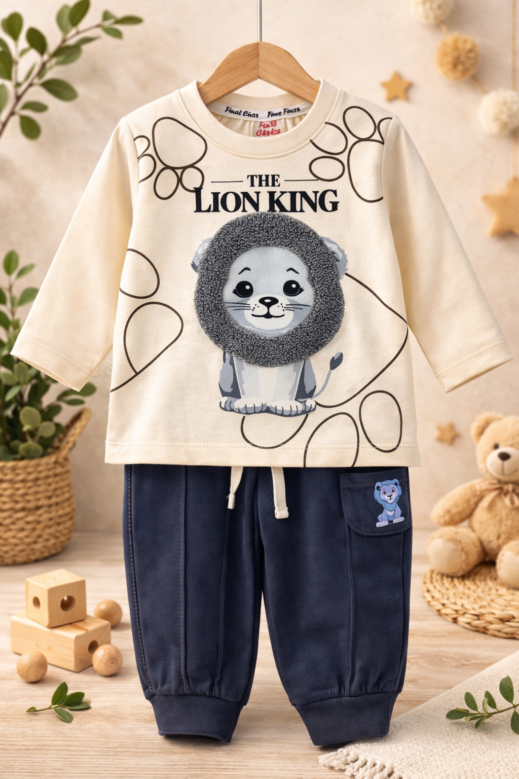 Baby Boy Lion King Theme Shirt & Trouser Set – 2 Piece Outfit