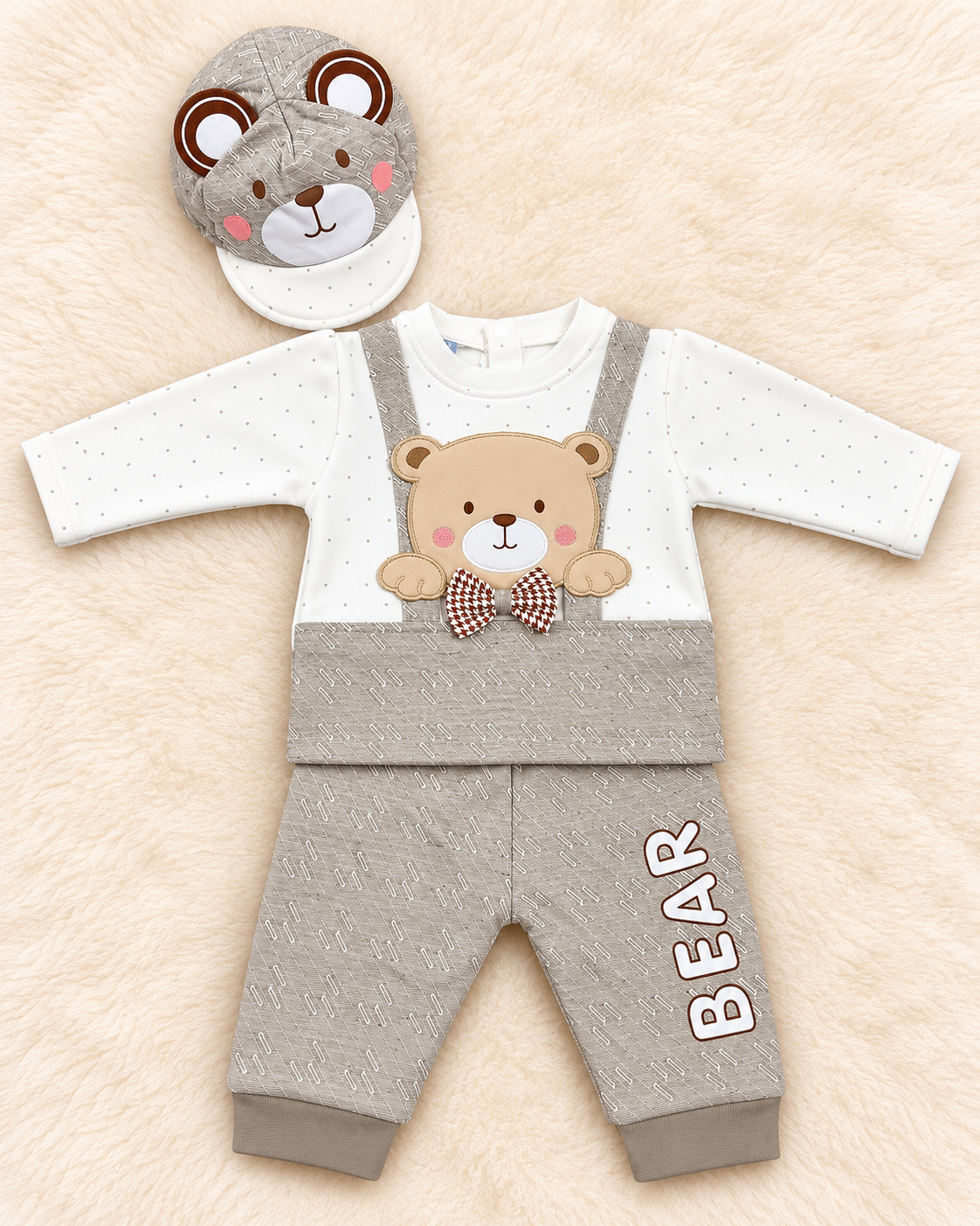 Warm Bear Baby Shirt & Trouser Set – 0-3 Months