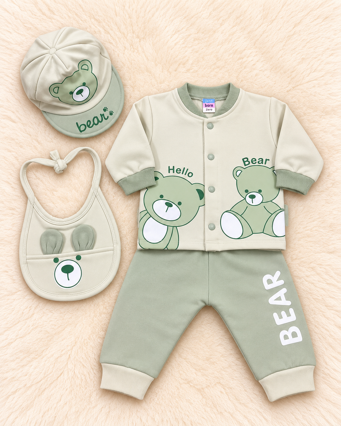 Warm Bear 4-Piece Baby Set – 0–3 Months