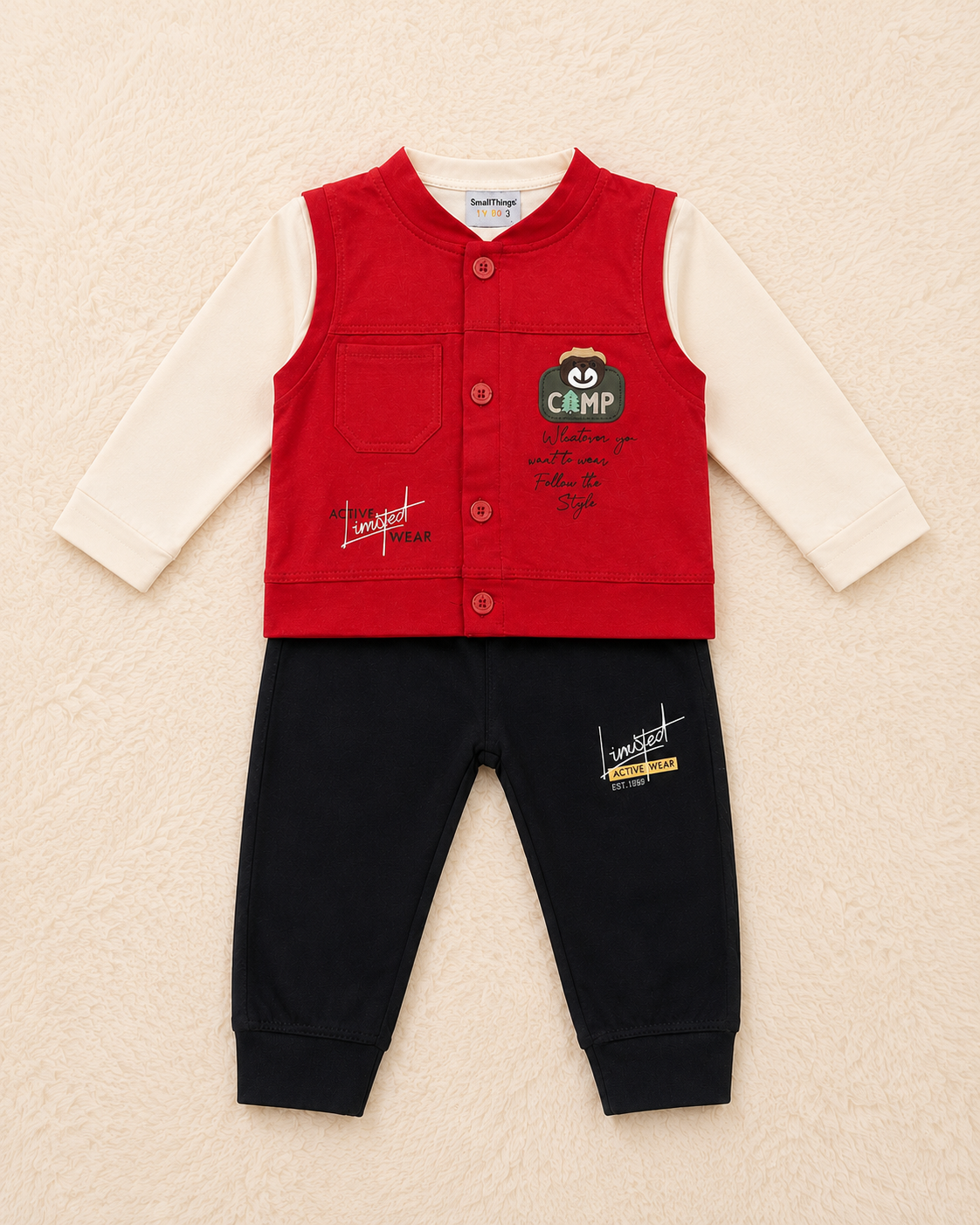 Baby Boy Shirt, Trouser & Sleeveless Waistcoat Set – Premium 3 Piece Outfit
