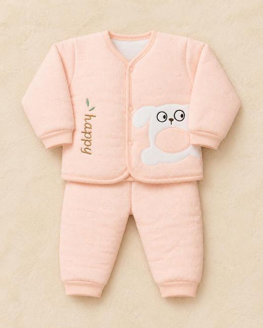 Baby Girls & Boys Extremely Warm Quilted Winter Suit – Happy Bunny