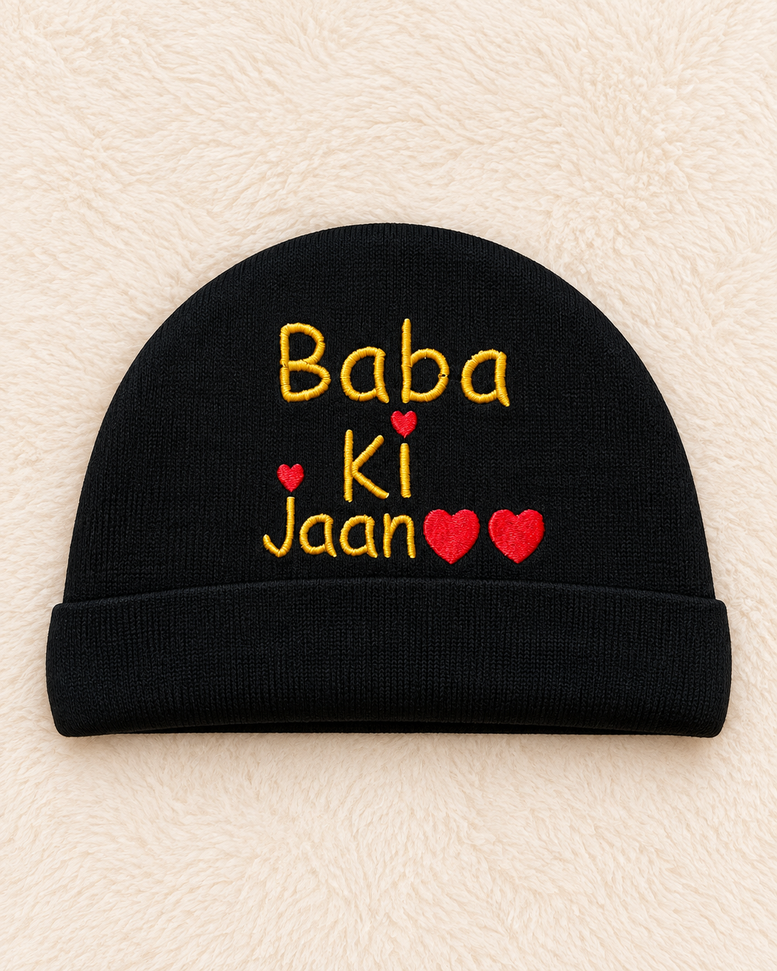 Baba Ki Jaan Baby Cap – Soft Cotton Newborn Beanie