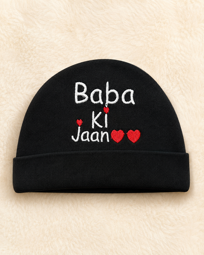 Baba Ki Jaan Baby Cap – Soft Cotton Newborn Beanie