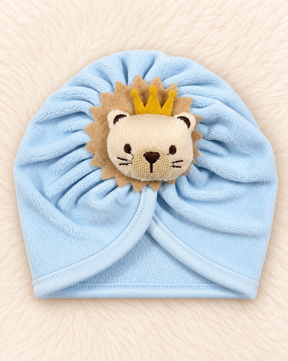 Imported Woolen Baby Turban Cap with Cute Lion Crown | Soft & Warm