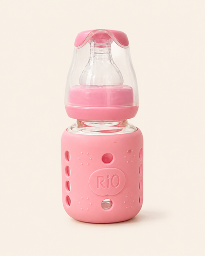 Rio 80ml Glass Baby Feeder with Silicone Protective Cover | BPA-Free