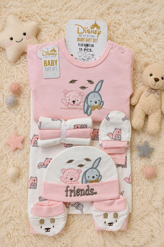 Friends Newborn Gift Set – 11 Piece Baby Clothing & Accessories Bundle
