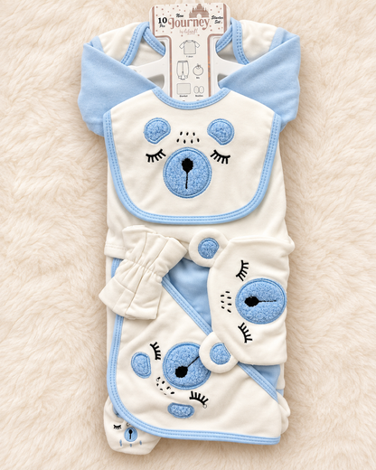 Imported 10-Piece Newborn Baby Starter Set – Warm Bear Collection