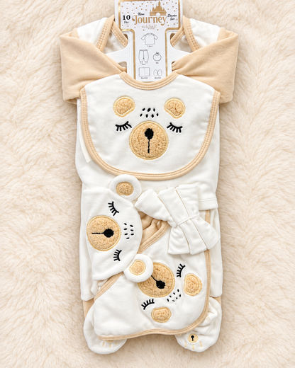 Imported 10-Piece Newborn Baby Starter Set – Warm Bear Collection