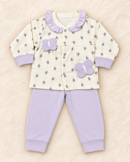 Imported Soft Terry Baby Girl 2-Piece Set – Shirt & Trouser