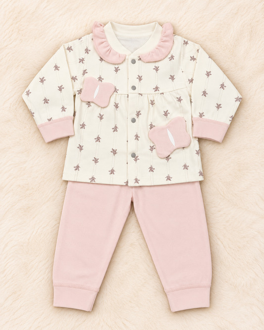 Imported Soft Terry Baby Girl 2-Piece Set – Shirt & Trouser