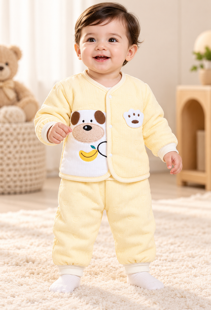 Baby Boy Extremely Warm Quilted Winter Suit with Inner Astar