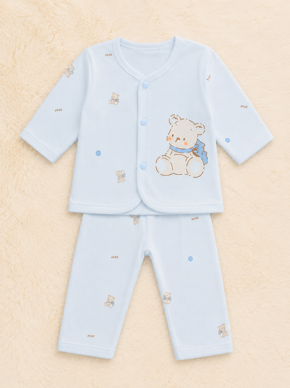 Imported 2 Piece Newborn Baby Bear Outfit Set – Lightweight Blended Fabric (0-4 Months) | LittleRoots Pakistan