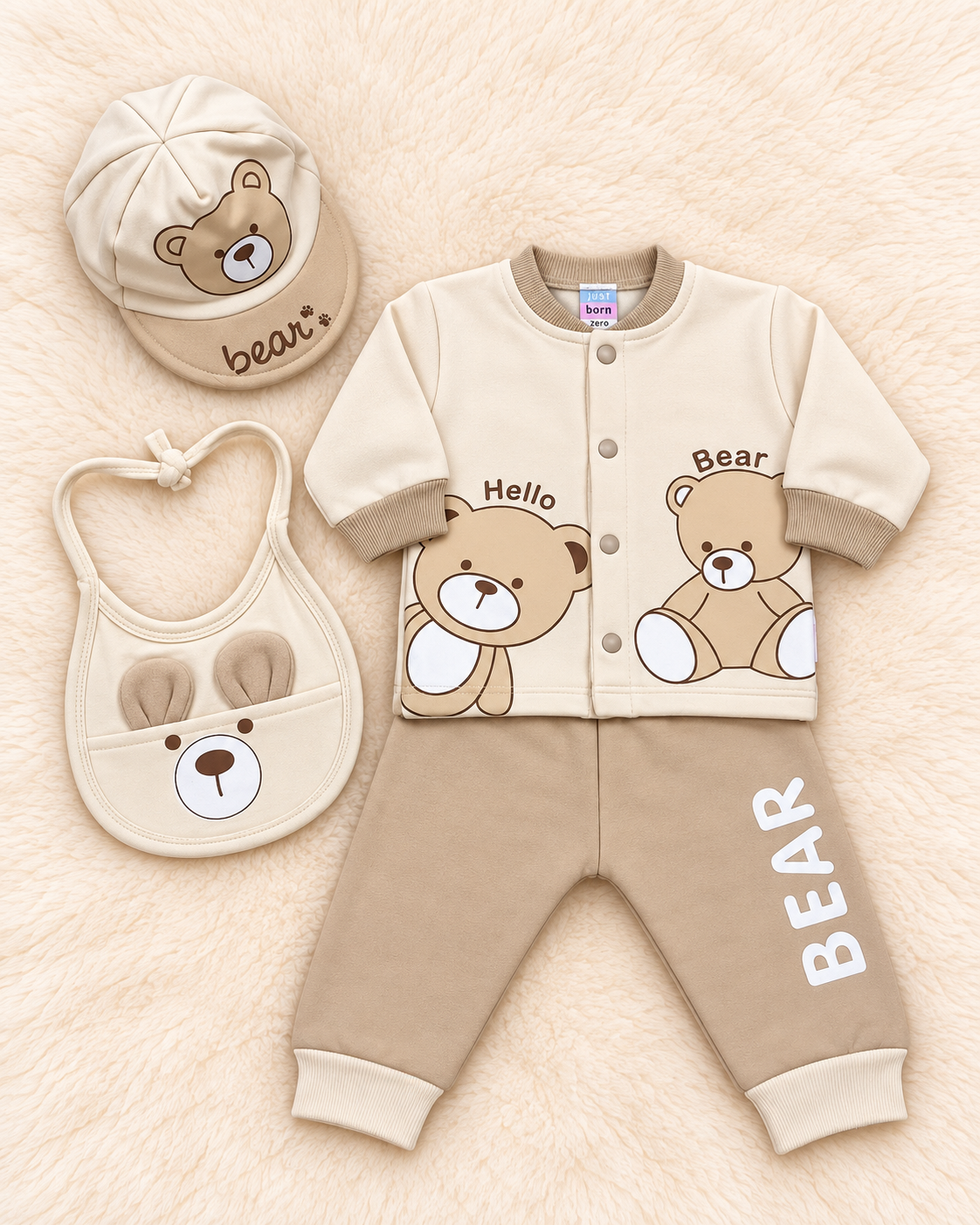 Warm Bear 4-Piece Baby Set – 0–3 Months