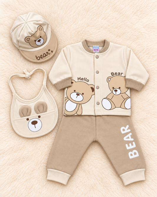 Warm Bear 4-Piece Baby Set – 0–3 Months