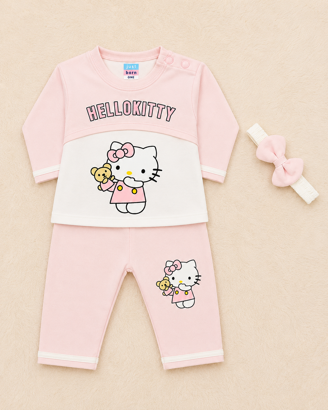 Baby Girl Hello Kitty 2-Piece Shirt & Trouser Set | Lightweight Blended