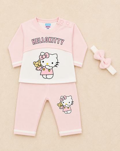Baby Girl Hello Kitty 2-Piece Shirt & Trouser Set | Lightweight Blended