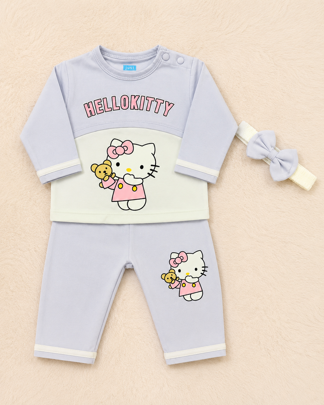 Baby Girl Hello Kitty 2-Piece Shirt & Trouser Set | Lightweight Blended