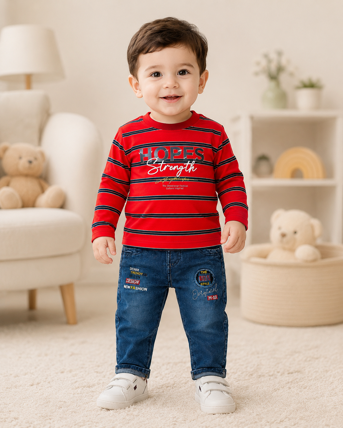 Baby Boy Shirt & Trouser Set – Soft Blended Cotton | 3–6M & 6–9M