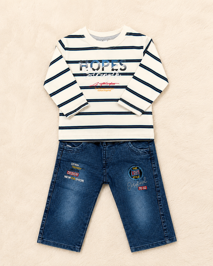 Baby Boy Shirt & Trouser Set – Soft Blended Cotton | 3–6M & 6–9M