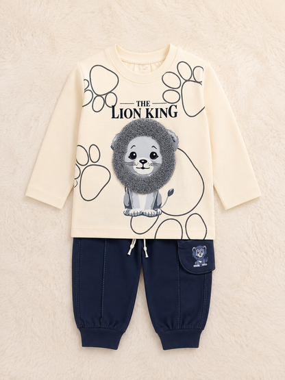 Baby Boy Lion King Theme Shirt & Trouser Set – 2 Piece Outfit