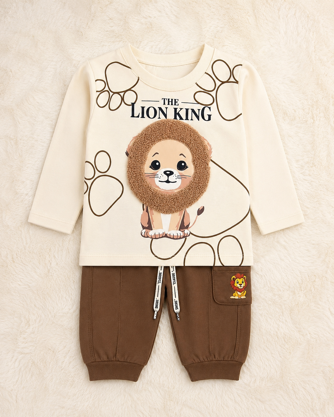 Baby Boy Lion King Theme Shirt & Trouser Set – 2 Piece Outfit