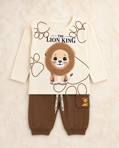 Baby Boy Lion King Theme Shirt & Trouser Set – 2 Piece Outfit