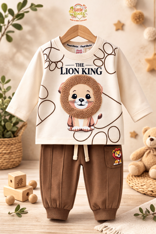 Baby Boy Lion King Theme Shirt & Trouser Set – 2 Piece Outfit