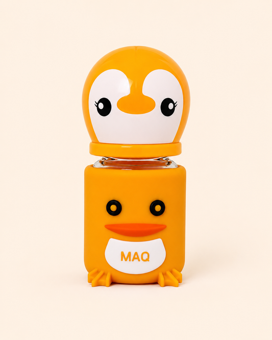 MAQ Premium 2oz Glass Baby Feeder | BPA-Free Anti-Colic Feeding Bottle with Silicone Penguin Cover