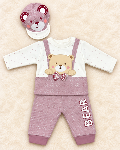 Warm Bear Baby Shirt & Trouser Set – 0-3 Months