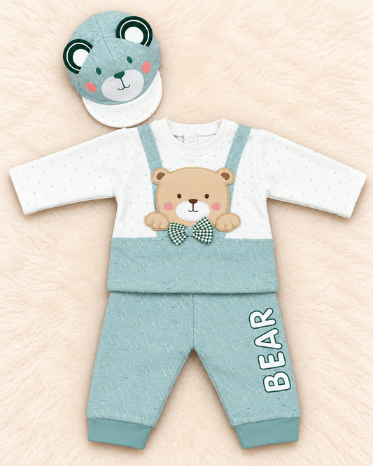 Warm Bear Baby Shirt & Trouser Set – 0-3 Months