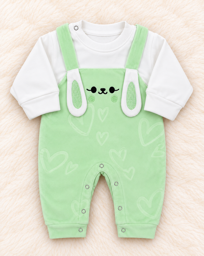 Imported Warm Velvet Bunny Romper for Baby Girls | 0–12 Months
