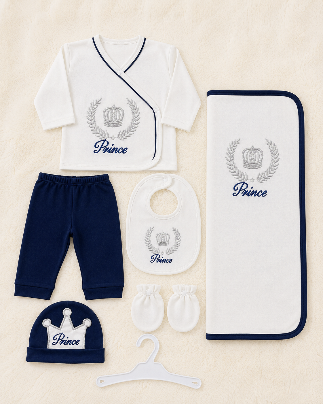 Disney Prince 7 Piece Newborn Baby Gift Set – Premium Cotton Starter Set with Wrapping Sheet | LittleRoots Pakistan