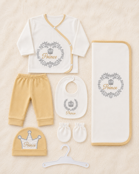 Disney Prince 7 Piece Newborn Baby Gift Set – Premium Cotton Starter Set with Wrapping Sheet | LittleRoots Pakistan