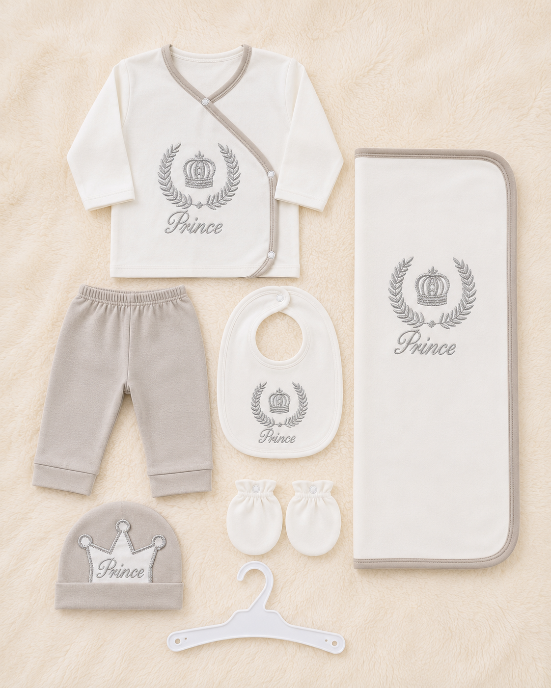 Disney Prince 7 Piece Newborn Baby Gift Set – Premium Cotton Starter Set with Wrapping Sheet | LittleRoots Pakistan