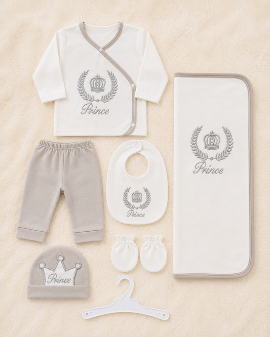 Disney Prince 7 Piece Newborn Baby Gift Set – Premium Cotton Starter Set with Wrapping Sheet | LittleRoots Pakistan