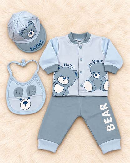Warm Bear 4-Piece Baby Set – 0–3 Months