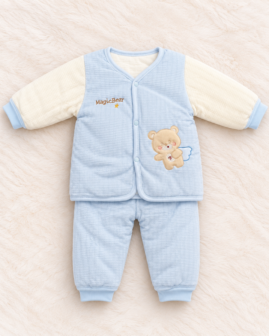 Imported Warm Quilted Baby Shirt & Trouser Set – MagicBear