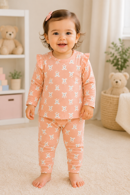 Baby Girl 2 Piece Full Sleeve Cotton Suit | 3–12 Months | LittleRoots Pakistan