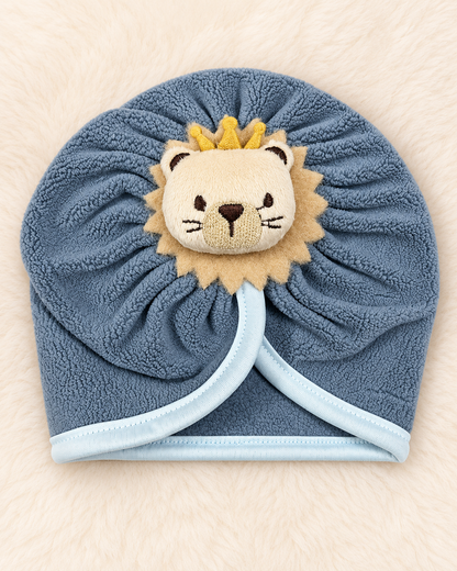 Imported Woolen Baby Turban Cap with Cute Lion Crown | Soft & Warm