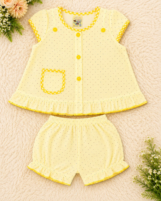 Little Dots Summer Co-Ord Set for Baby Girls β Soft Cotton Top & Shorts (0-6 Months)