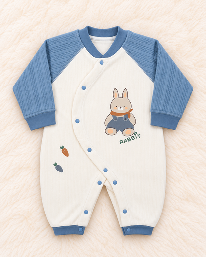 Baby Extremely Warm Quilted Winter Romper with Soft Towel Inner