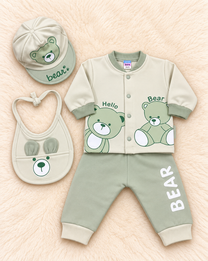 Warm Bear 4-Piece Baby Set – 0–3 Months