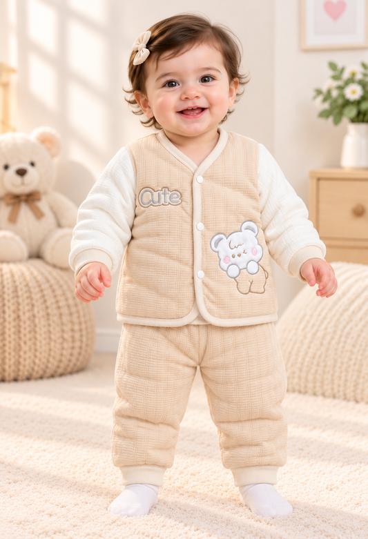 Imported Velvet Baby Girl Shirt & Trouser Set – Teddy Bear