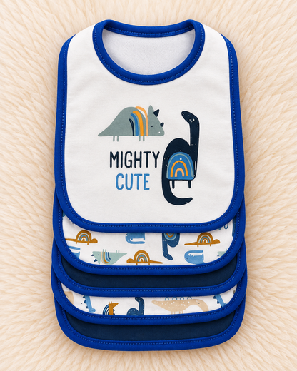 5-Piece Imported Baby Bib Set – Soft Cotton Terry Fabric