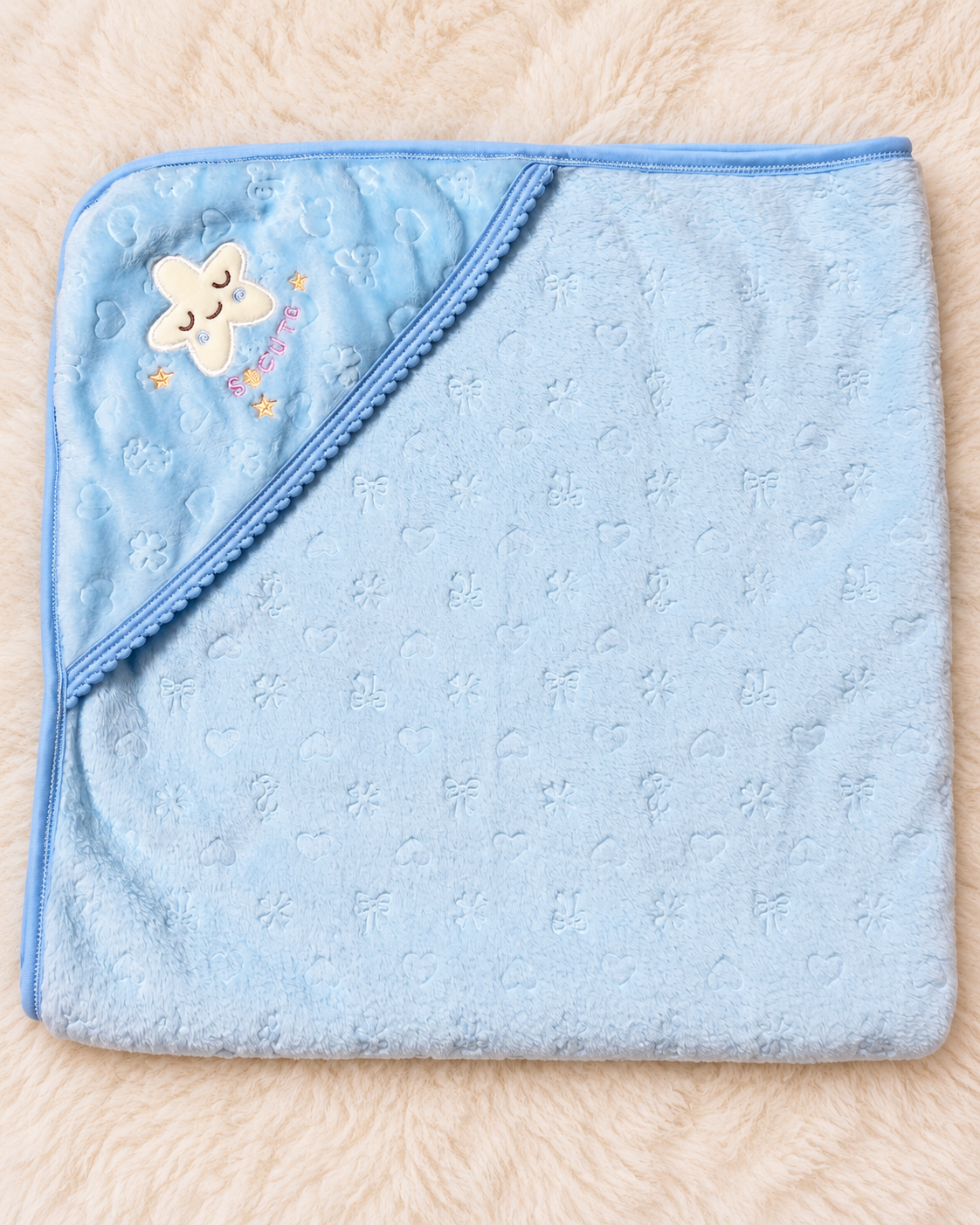 Imported Warm Plush Fleece Hooded Baby Wrapping Sheet