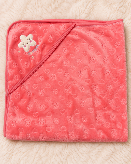 Imported Warm Plush Fleece Hooded Baby Wrapping Sheet