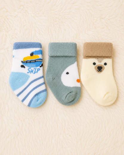 Imported Baby Socks – Pack of 3 Pairs | Cute & Comfortable Baby Socks