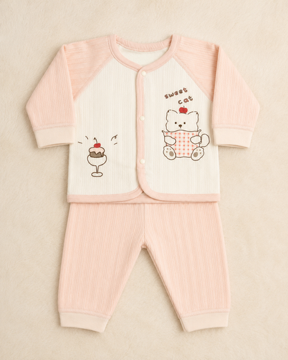 Imported Baby Warm Towel Fabric 2-Piece Set – Cozy Winter Wear